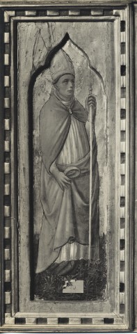 Bibliothèque d'Art et d'Archéologie — Niccolò Alunno. Santo vescovo. Museo di Melun — particolare